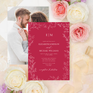 Invitación Elegante Boda de monograma fotográfico Vivid Magen
