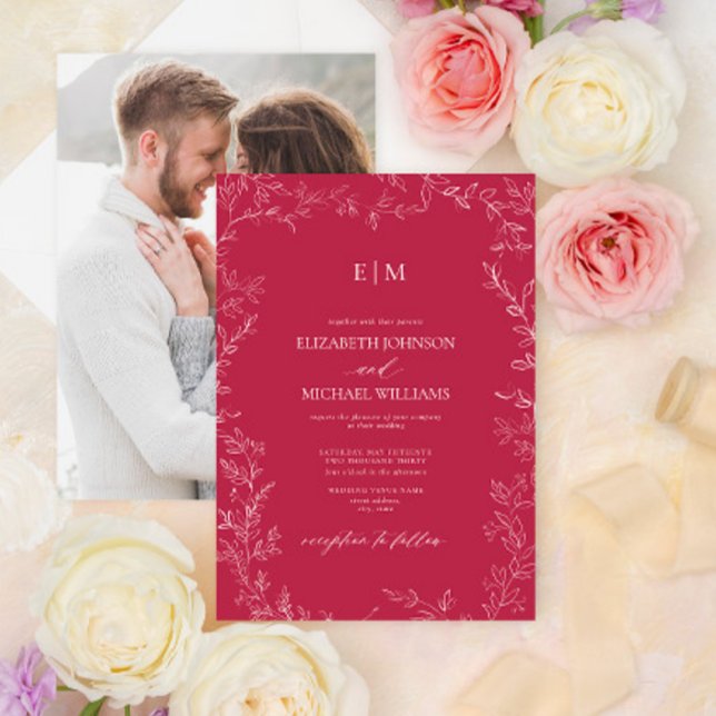 Invitación Elegante Boda de monograma fotográfico Vivid Magen (Subido por el creador)