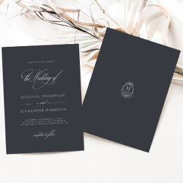 Invitación Elegante Boda de Monograma Romántico