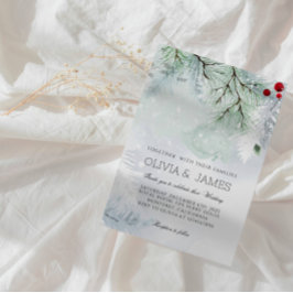 Invitación Elegante boda de Navidad-Fiesta de vacaciones roja