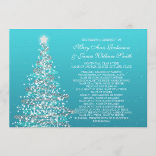 Invitación Elegante Boda de Navidad Turquesa