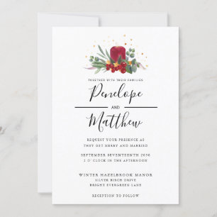 Invitación Elegante Boda de Navidades de velas rusticas