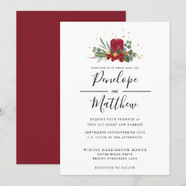 Invitación Elegante Boda de Navidades de velas rusticas de co