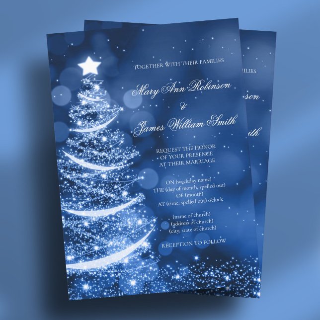 Invitación Elegante Boda de Navidades de Winter Wonderland (Elegant Winter Wonderland Christmas Wedding Invitation)
