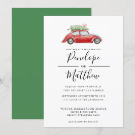 Invitación Elegante Boda de Navidades Rústicos de Acuarela