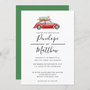 Invitación Elegante Boda de Navidades Rústicos de Acuarela