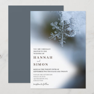 Invitación Elegante Boda de nieve plateada de invierno modern