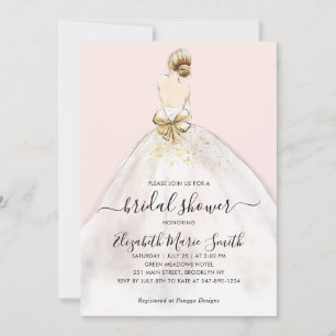 Invitación Elegante Boda de novia con ducha de novia rosa