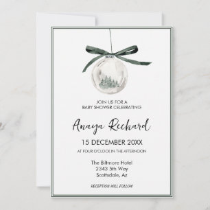 Invitación Elegante Boda de Ornamentos de Invierno