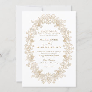 Invitación Elegante Boda de ornamentos dorados