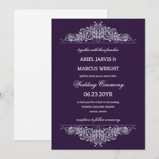 Invitación Elegante Boda de ornato formal