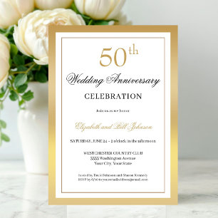 Invitación Elegante Boda de Oro 50 Aniversario de Bodas