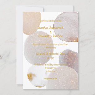 INVITACIÓN ELEGANTE BODA DE ORO BLANCO DE MÁRMOL ABSTRACTO