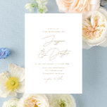 Invitación Elegante Boda de oro de guión Minimalista<br><div class="desc">Completamente personalizable,  esta sencilla y elegante invitación a la boda presenta una estética minimalista con una combinación de fuentes elegantes.</div>