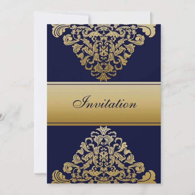 Invitación Elegante Boda de Oro de la Marina Filigrí (Anverso)
