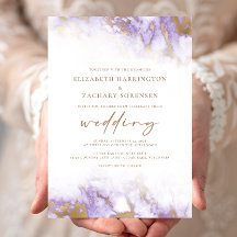 Elegante Boda de oro de Lavanda de Mármol