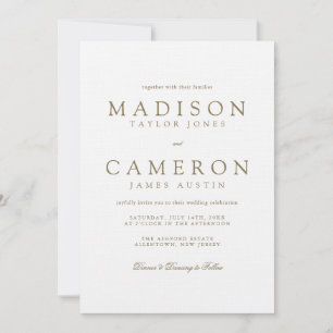Invitación Elegante Boda de oro elegante y moderno