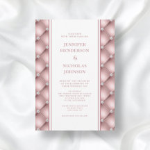 Elegante Boda de Oro Rosa con Diamantes Acolchados