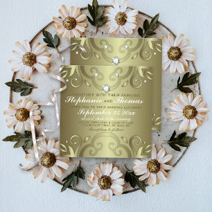 Invitación Elegante Boda de oro victoriano de lujo