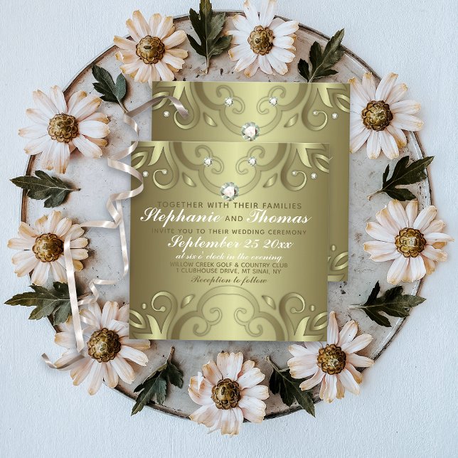 Invitación Elegante Boda de oro victoriano de lujo (Subido por el creador)
