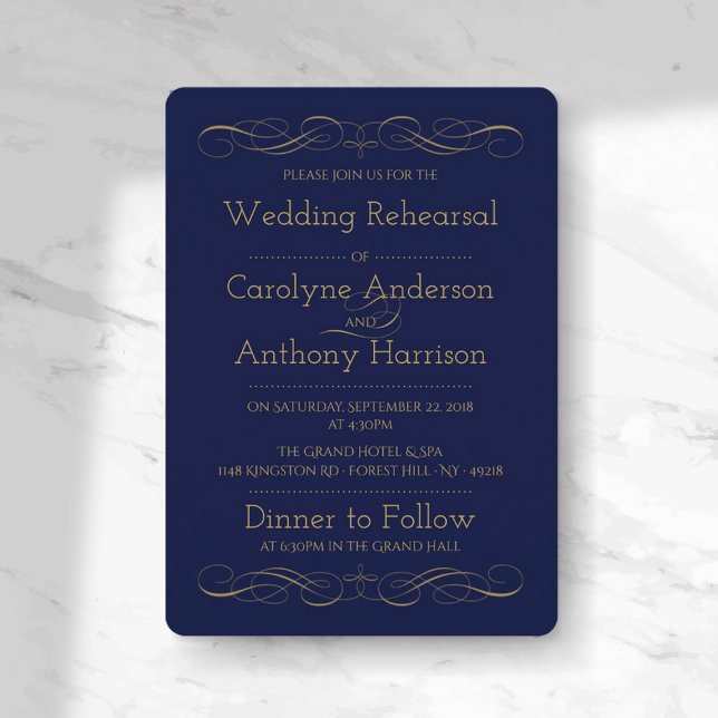 Invitación Elegante Boda de oro vintage cena (Subido por el creador)