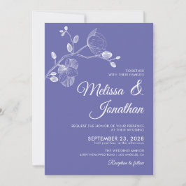 Invitación Elegante boda de orquídeas blancas de guijarros fl