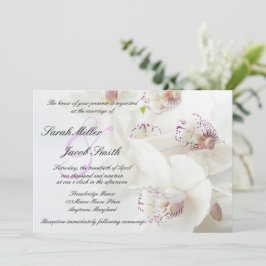 Invitación Elegante Boda de orquídeas blancas y moradas