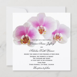 Invitación Elegante Boda de orquídeas pintadas