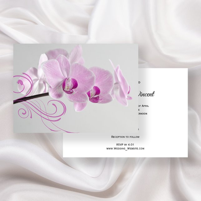 Invitación Elegante Boda de orquídeas rosadas (Subido por el creador)