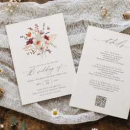 Invitación Elegante Boda de Otoño con Flor Silvestre Todo en
