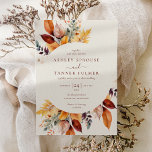 Invitación Elegante Boda de otoño de hojas de otoño<br><div class="desc">La elegante Invitación a la Boda de Otoño de las Hojas de Otoño presenta un hermoso ramo de hojas de otoño en óxido,  amarillo,  oro,  mostaza,  marrón y morado.</div>