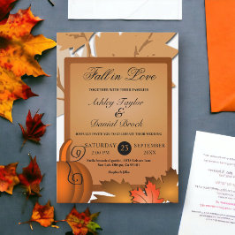 Invitación Elegante Boda de otoño de otoño de hojas de calaba