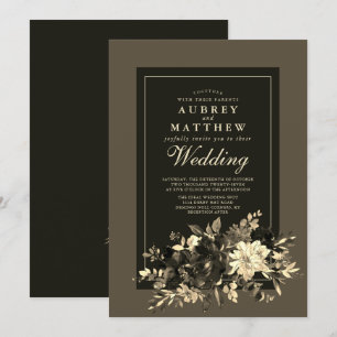 Invitación Elegante Boda de otoño rústico y seco