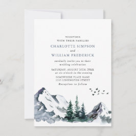Invitación Elegante Boda de paisajes forestales de las montañ