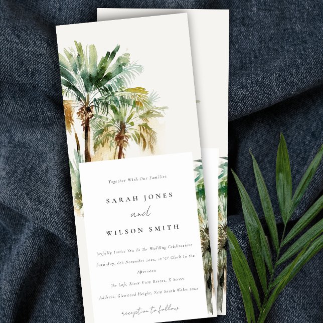 Invitación Elegante Boda de Palm Trees Tropicales (Subido por el creador)