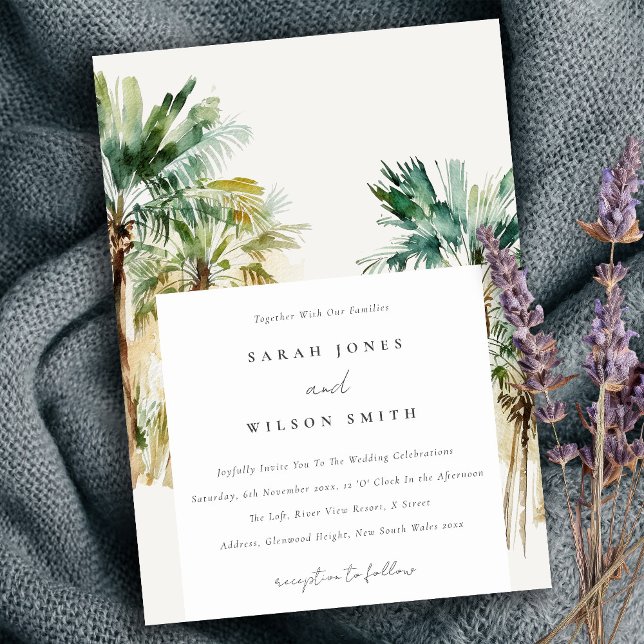 Invitación Elegante Boda de Palm Trees Tropicales (Subido por el creador)