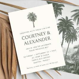Invitación Elegante Boda de Palm Vintage Tropical