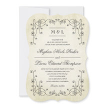 Elegante Boda de papel antiguo vintage