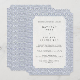 Invitación Elegante Boda de patrón de ondas estilizadas Lilac