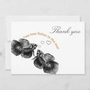 Invitación Elegante Boda de peces de color oro negro