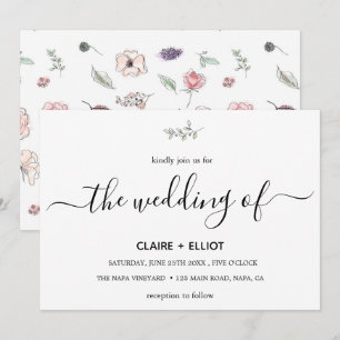 Invitación Elegante Boda de peluca verde botánico moderno y p
