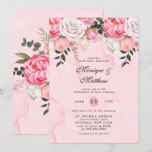 Elegante Boda de Peonies de color blanco rosado