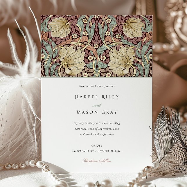 Invitación Elegante Boda de Pimpernel Dusto Botánico (Subido por el creador)