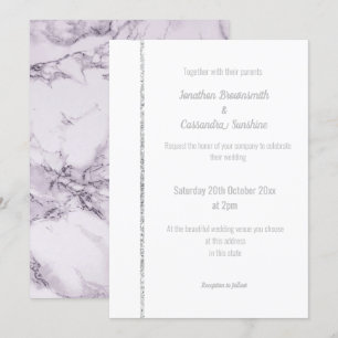 INVITACIÓN ELEGANTE BODA DE PLATA DE MÁRMOL PURPLE