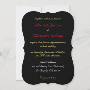 Invitación Elegante Boda de plata de oro negro personalizado