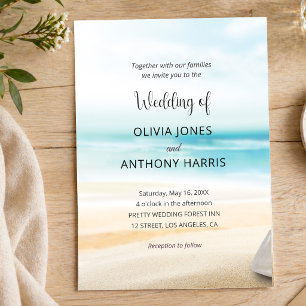 Invitación Elegante Boda de Playa Costera