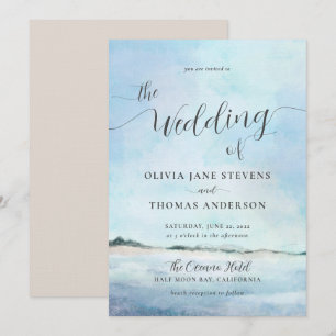Invitación Elegante Boda de Playa de Costero Elopement