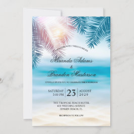 Invitación Elegante Boda de Playa de Verano del Océano Tropic