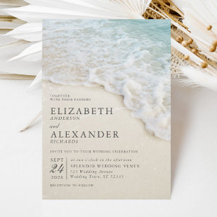 Invitación Elegante Boda de Playa del Océano de Verano