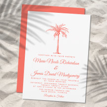 Elegante Boda de Playa Formal con Palma de Coral